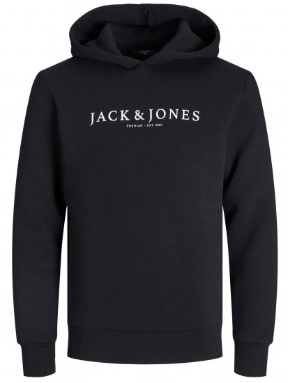 Jack & Jones JPRBLAAUGUST LOGO Hoodie Black - Felpe & felpe con cappuccio - Felpe & Felpe con Cappuccio Uomo Taglie Forti