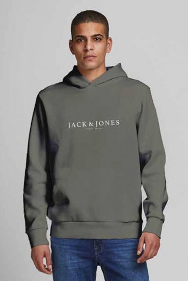 Jack & Jones JPRBLAAUGUST LOGO Hoodie Green - Felpe & felpe con cappuccio - Felpe & Felpe con Cappuccio Uomo Taglie Forti