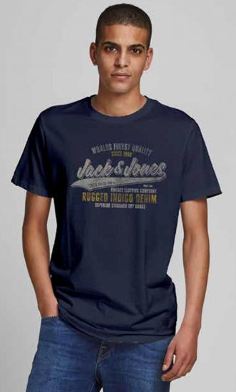 Jack & Jones JPRBLUBOOSTER TEE Navy - Magliette - Magliette Uomo Taglie Forti