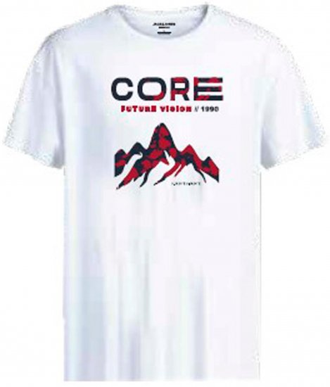 Jack & Jones JCOBOOSTER T-Shirt White - Magliette - Magliette Uomo Taglie Forti