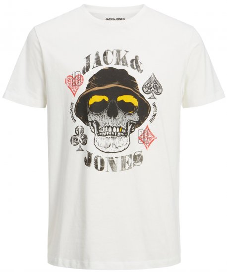 Jack & Jones JORCAPTAIN TEE White - Magliette - Magliette Uomo Taglie Forti