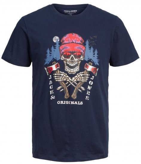 Jack & Jones JORCAPTAIN TEE Navy - Magliette - Magliette Uomo Taglie Forti