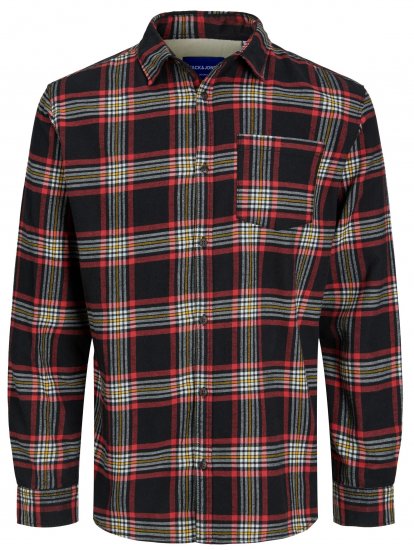 Jack & Jones JOROWEN CHECK COMFORT Shirt Black - Camicie - Camicie Taglie Forti Uomo