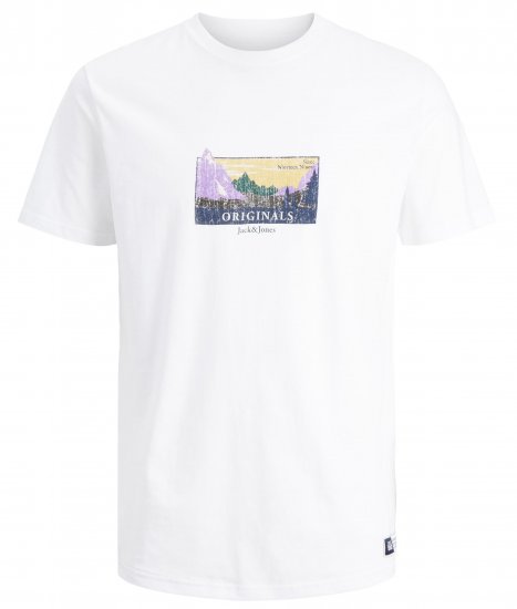 Jack & Jones JORWOODLANDGRAPHIC T-Shirt White - Magliette - Magliette Uomo Taglie Forti