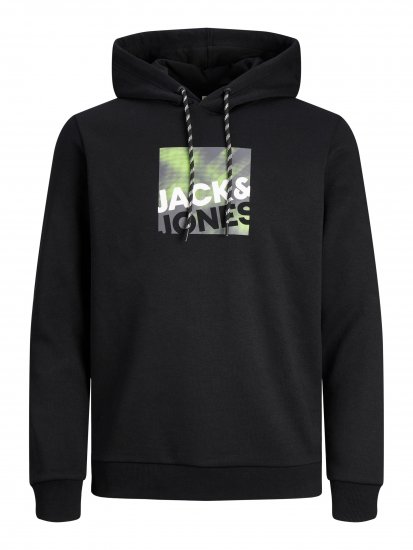 Jack & Jones JCOLOGAN SWEAT HOODIE Black - Felpe & felpe con cappuccio - Felpe & Felpe con Cappuccio Uomo Taglie Forti
