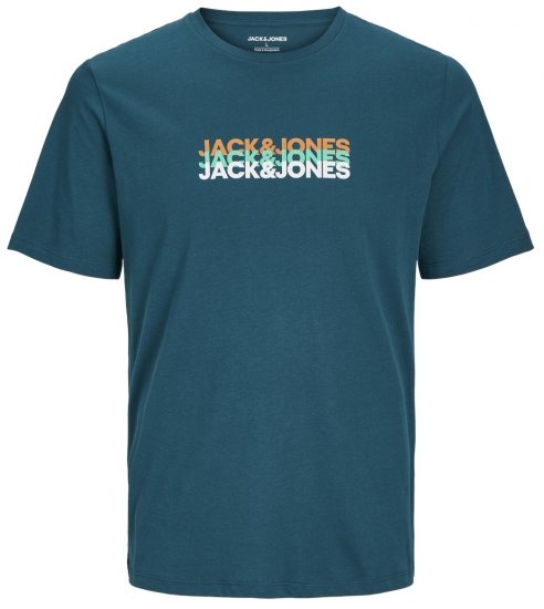 Jack & Jones JJCYBER T-Shirt Deep Teal - Magliette - Magliette Uomo Taglie Forti