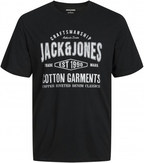 Jack & Jones JJJEANS T-shirt Black - Magliette - Magliette Uomo Taglie Forti