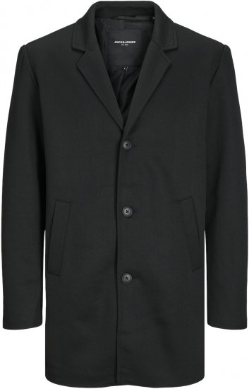 Jack & Jones JJCHUCK Overcoat Black - Giubbotti - Giubbotti Uomo Taglie Forti