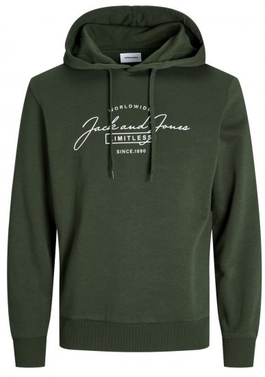 Jack & Jones JJFERRIS SWEAT Hoodie Kombu Green - Felpe & felpe con cappuccio - Felpe & Felpe con Cappuccio Uomo Taglie Forti