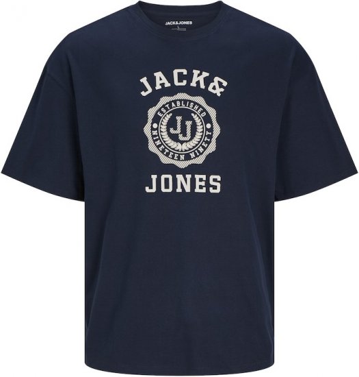 Jack & Jones VICTO T-Shirt Navy Blazer - Magliette - Magliette Uomo Taglie Forti