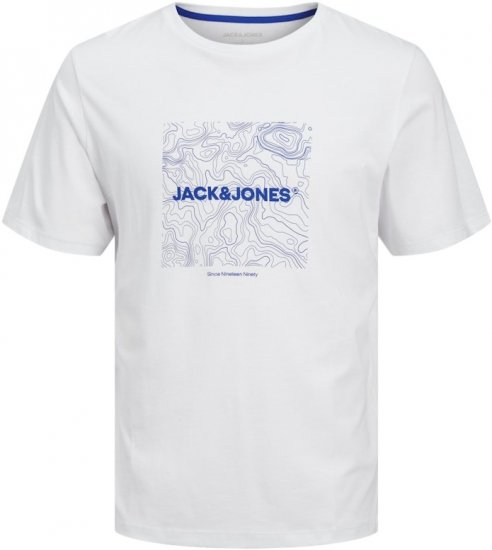 Jack & Jones LINER T-Shirt White - Magliette - Magliette Uomo Taglie Forti