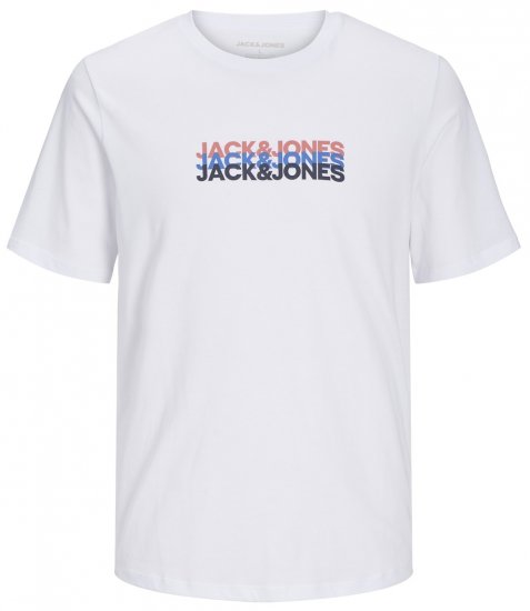 Jack & Jones JJCYBER T-Shirt White - Magliette - Magliette Uomo Taglie Forti