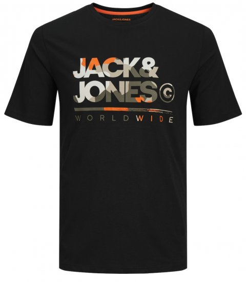 Jack & Jones JJLUKE T-Shirt Black - Magliette - Magliette Uomo Taglie Forti