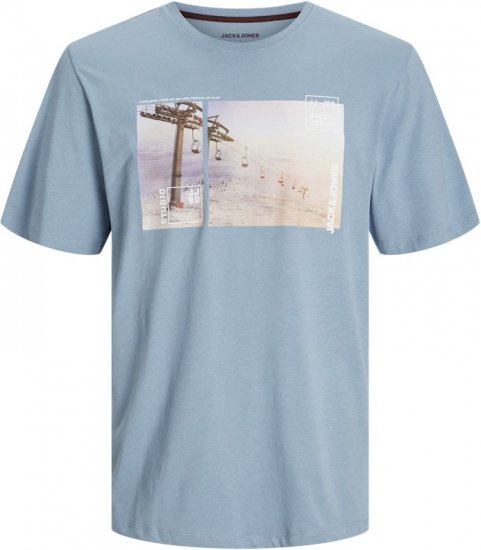 Jack & Jones MAINE T-Shirt Light Blue - Magliette - Magliette Uomo Taglie Forti