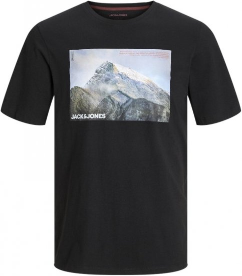 Jack & Jones MAINE T-Shirt Black - Magliette - Magliette Uomo Taglie Forti