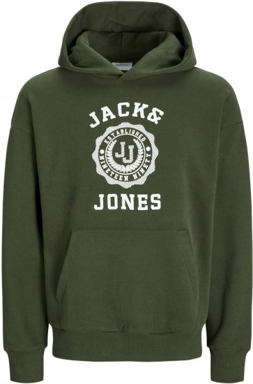 Jack & Jones VICTO Hoodie Kombu Green - Felpe & felpe con cappuccio - Felpe & Felpe con Cappuccio Uomo Taglie Forti