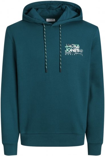 Jack & Jones JJLUKE Hoodie Deep Teal - Felpe & felpe con cappuccio - Felpe & Felpe con Cappuccio Uomo Taglie Forti