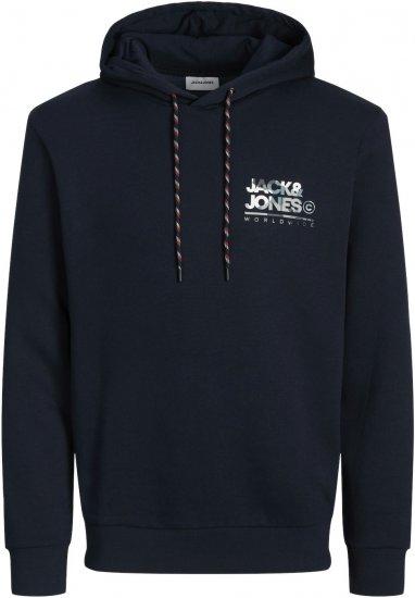 Jack & Jones JJLUKE Hoodie Navy Blazer - Felpe & felpe con cappuccio - Felpe & Felpe con Cappuccio Uomo Taglie Forti
