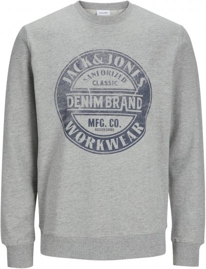 Jack & Jones JJJEANS Sweatshirt Light Grey - Felpe & felpe con cappuccio - Felpe & Felpe con Cappuccio Uomo Taglie Forti