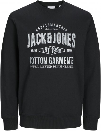 Jack & Jones JJJEANS Sweatshirt Black - Felpe & felpe con cappuccio - Felpe & Felpe con Cappuccio Uomo Taglie Forti