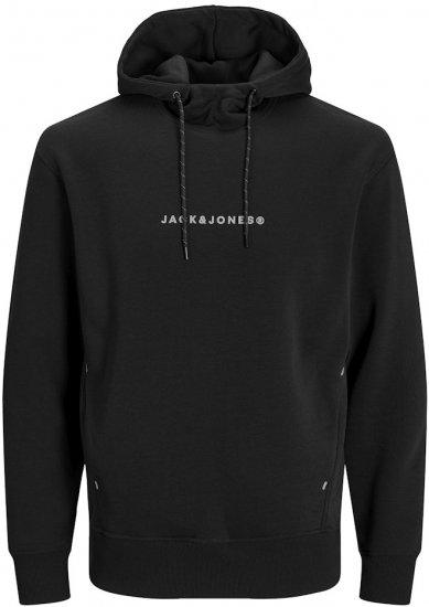 Jack & Jones TREE Hoodie Black - Felpe & felpe con cappuccio - Felpe & Felpe con Cappuccio Uomo Taglie Forti