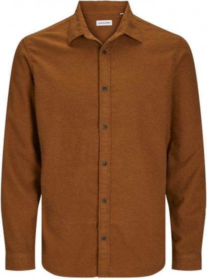 Jack & Jones JOSHUA LS Flannel Shirt Brown - Camicie - Camicie Taglie Forti Uomo