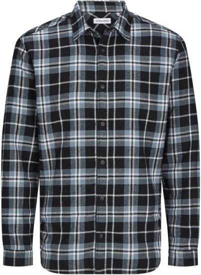 Jack & Jones JOSHUA LS Flannel Shirt Goblin Blue - Camicie - Camicie Taglie Forti Uomo
