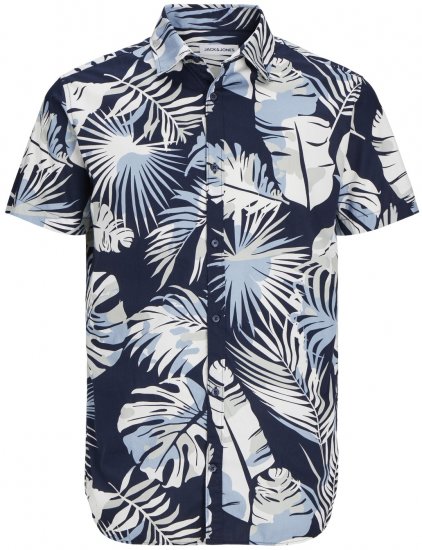 Jack & Jones JOSHUA Floral Shirt Navy Blazer - Camicie - Camicie Taglie Forti Uomo