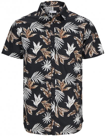 Jack & Jones JOSHUA Floral Shirt Black - Camicie - Camicie Taglie Forti Uomo