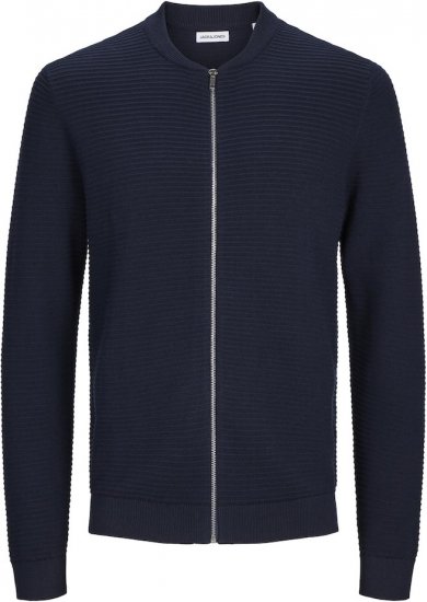 Jack & Jones OTTO Knitted Sweater with Zipper Navy - Felpe & felpe con cappuccio - Felpe & Felpe con Cappuccio Uomo Taglie Forti