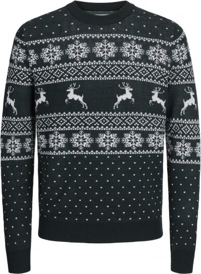 Jack & Jones GABRIEL XMAS Knitted Sweater Green - Tutti i modelli - Taglie Forti Uomo 2XL-14XL