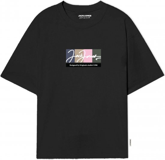 Jack & Jones Portland T-Shirt Black - Magliette - Magliette Uomo Taglie Forti