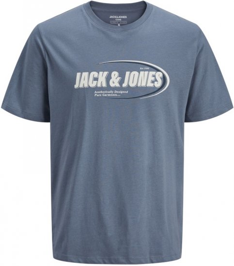 Jack & Jones RAY T-Shirt Flint Stone Blue - Magliette - Magliette Uomo Taglie Forti
