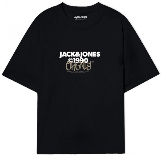 Jack & Jones JORBUSHWICK T-Shirt Black - Magliette - Magliette Uomo Taglie Forti