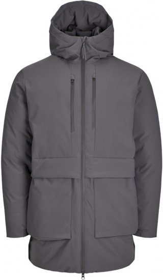Jack & Jones CHARLIE Windproof Parka Grey - Giubbotti - Giubbotti Uomo Taglie Forti