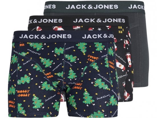 Jack & Jones HOLLY JOLLY Trunks 3-Pack Black - Intimo & costumi da bagno - Intimo Taglie Forti Uomo