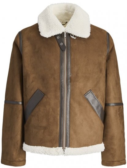 Jack & Jones Cole Aviator Jacket Cognac - Giubbotti - Giubbotti Uomo Taglie Forti