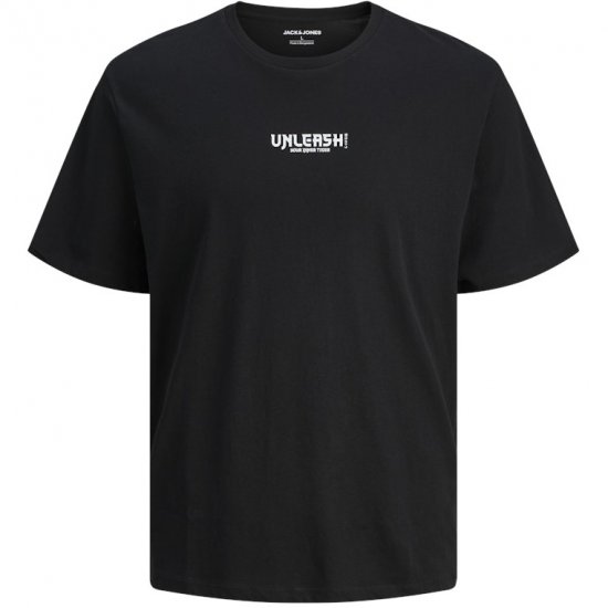 Jack & Jones Miko Crew Neck T-Shirt Black - Magliette - Magliette Uomo Taglie Forti
