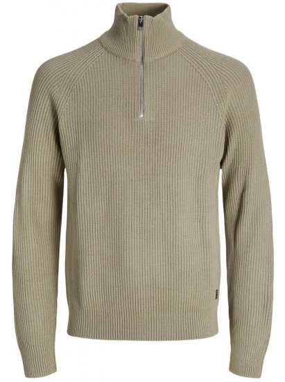 Jack & Jones Pannel Knit Half Zip Pullover Crockery - Felpe & felpe con cappuccio - Felpe & Felpe con Cappuccio Uomo Taglie Forti