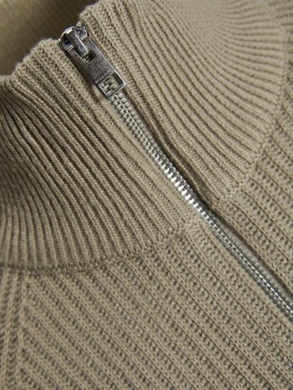 Jack & Jones Pannel Knit Half Zip Pullover Crockery - Felpe & felpe con cappuccio - Felpe & Felpe con Cappuccio Uomo Taglie Forti