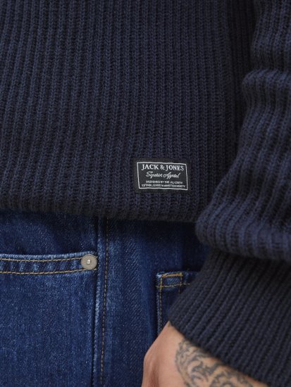 Jack & Jones Pannel Roll Neck Knit Pullover Sky Captain - Felpe & felpe con cappuccio - Felpe & Felpe con Cappuccio Uomo Taglie Forti