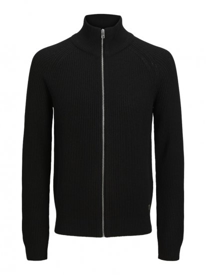 Jack & Jones Pannel Zip Knit Cardigan Black - Felpe & felpe con cappuccio - Felpe & Felpe con Cappuccio Uomo Taglie Forti