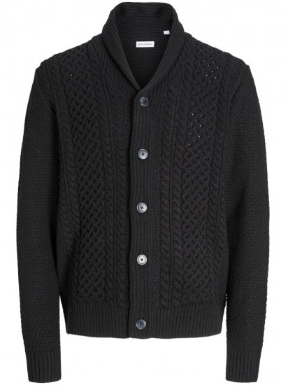Jack & Jones Paul Shawl Knit Cardigan Black - Felpe & felpe con cappuccio - Felpe & Felpe con Cappuccio Uomo Taglie Forti