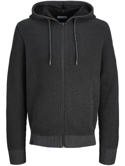 Jack & Jones Zip Knit Hoodie Black - Felpe & felpe con cappuccio - Felpe & Felpe con Cappuccio Uomo Taglie Forti