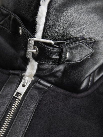 Jack & Jones Cole Aviator Jacket Black - Giubbotti - Giubbotti Uomo Taglie Forti