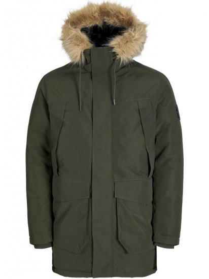 Jack & Jones Camp Faux Fur Parka Rosin - Giubbotti - Giubbotti Uomo Taglie Forti