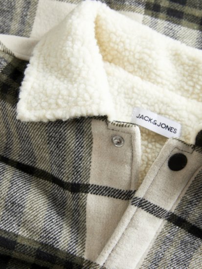 Jack & Jones Zac Teddy Long Sleeve Overshirt Jacket Dusty Olive - Giubbotti - Giubbotti Uomo Taglie Forti