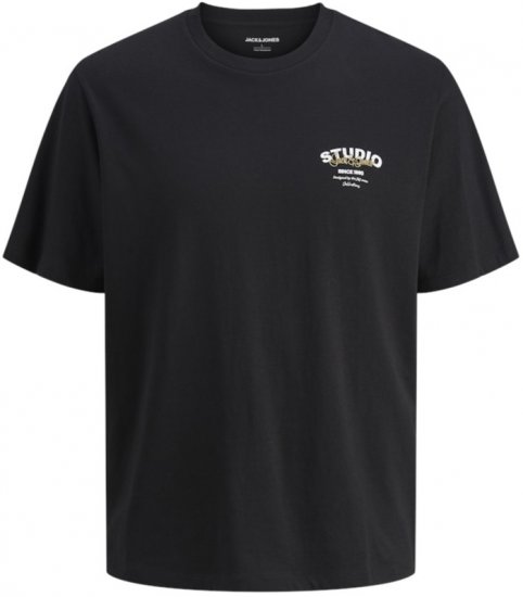 Jack & Jones Yuki Crew Neck T-Shirt Black - Magliette - Magliette Uomo Taglie Forti