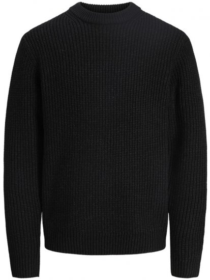 Jack & Jones Bleecker Crew Neck Knitted Sweater Black - Felpe & felpe con cappuccio - Felpe & Felpe con Cappuccio Uomo Taglie Forti