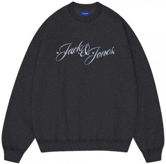 Jack & Jones Wood Crew Neck Sweatshirt Black - Felpe & felpe con cappuccio - Felpe & Felpe con Cappuccio Uomo Taglie Forti